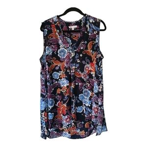 DR2 by Daniel Rainn Blouse XL Womens Colorful Print  Paisley Lightweight Artsy